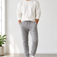 Male model in grey joggers