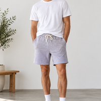 Male model in grey shorts